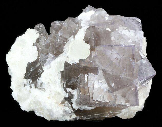 Fluorite Cube Cluster with Calcite Crystals - Pakistan #38642